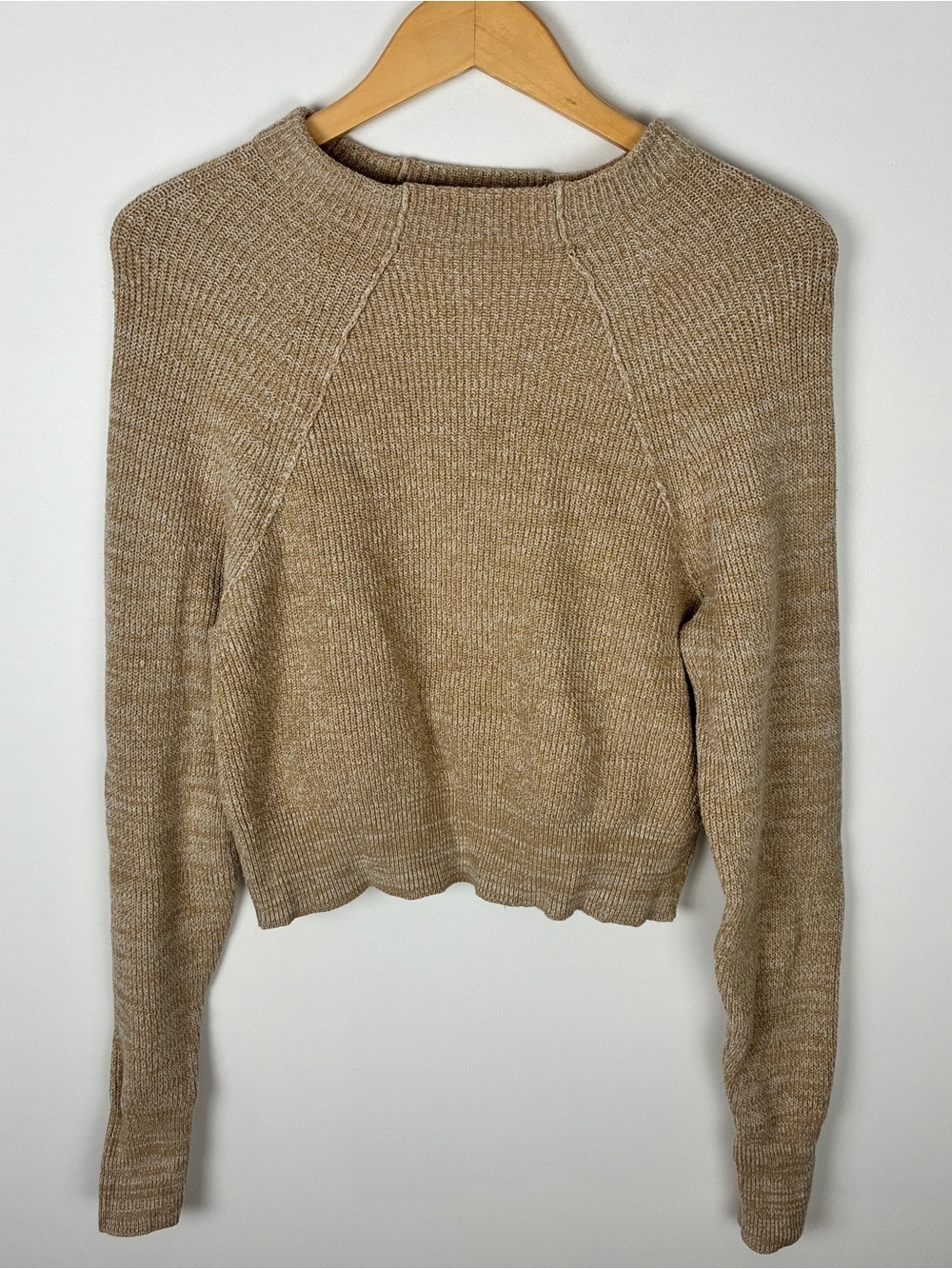 Free People Too Good Heathered Beige Knit Pullover Sweater Outdoors Size XS